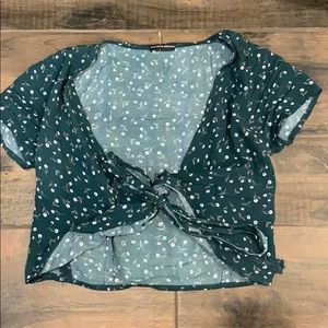 green brandy melville wrap top